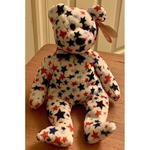 TY Beanie Baby - RED, WHITE & BLUE the Bear (8.5 inch) -MWMTs Stuffed Animal Toy